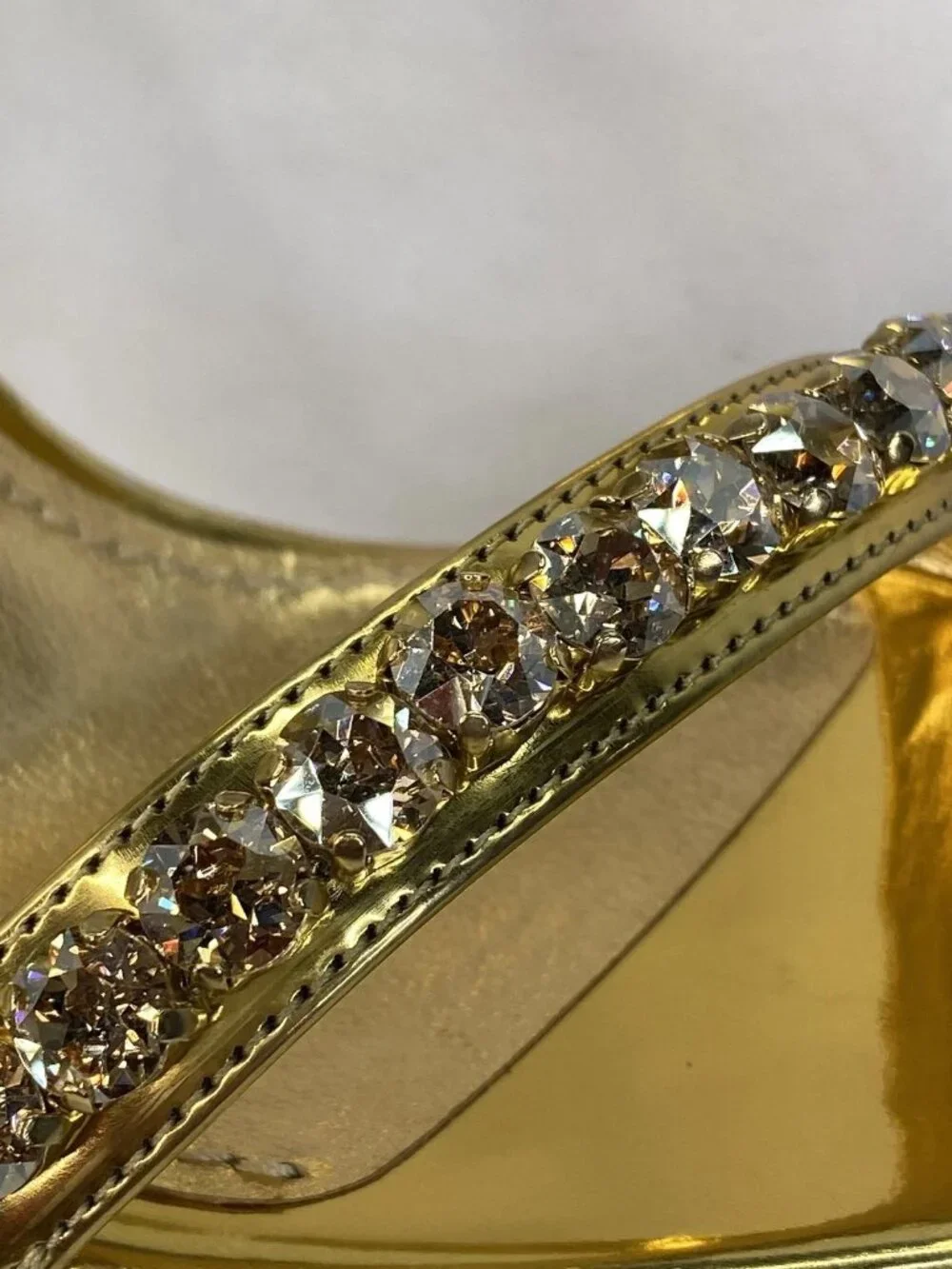 Dolce&Gabbana Gold Platform Rhinestone Stilettos Women's Size 9 *PREOWNED*